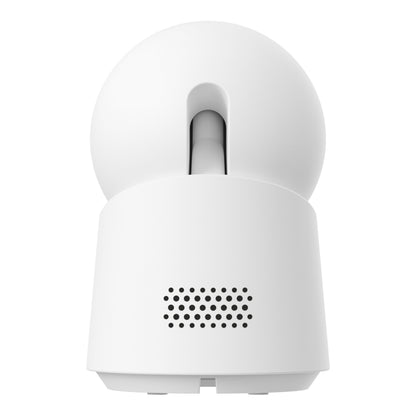 Eufy Indendørs kamera E30 trådløs 4K, hvid domeform, ventileret bagside, synlig cylinderkomponent.
