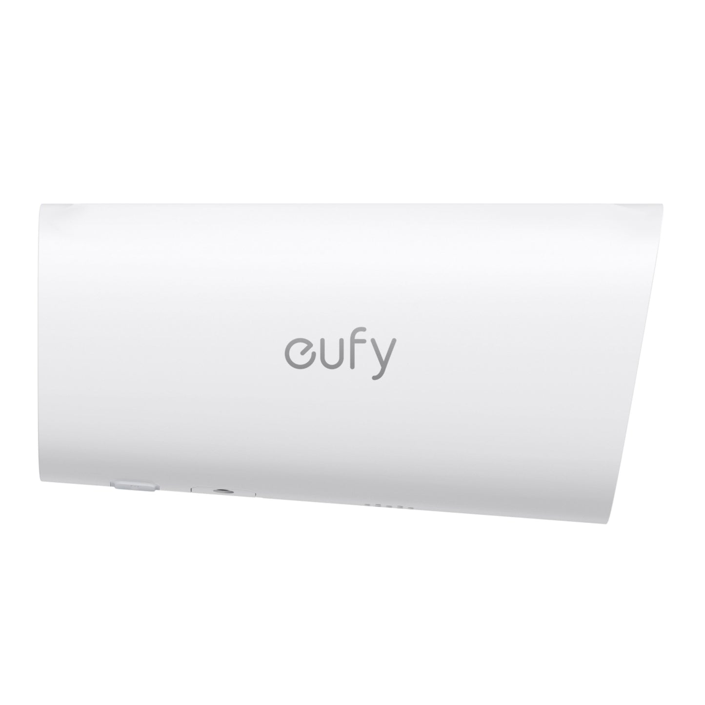 Eufy EufyCam E40 ekstra kamera, hvid, cylinderformet med gråt eufy-logo, 2K overvågning, knapper og porte på siden.