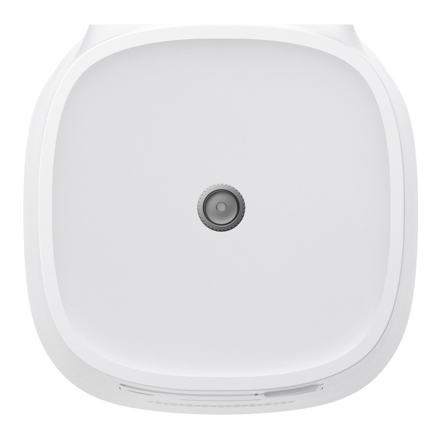 Eufy EufyCam E40 Ekstra kamera topview, hvid, firkantet med afrundede hjørner og centralt linseknap, 2K solcelledrevet.