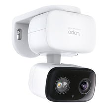 TP-Link Tapo C216 trådløst overvågningskamera sort front, motoriseret pan/tilt, AI-detektion, på vægholder set fra vinkel.