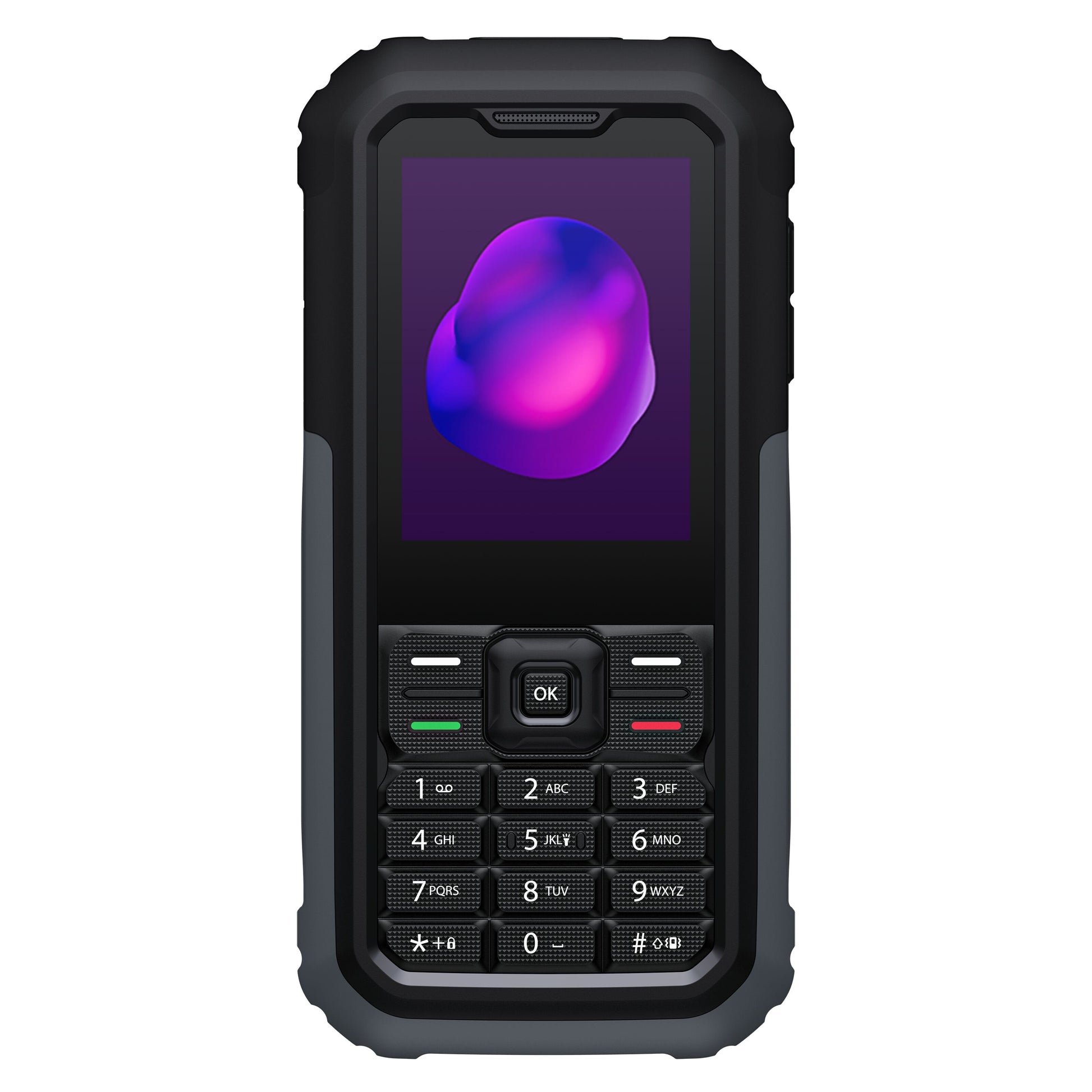 Tcl Onetouch 5044 4G mobil med fysisk tastatur og lille farveskærm, sort.