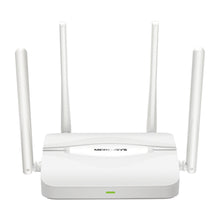 Mercusys MR25WBE Wifi 7-router hvid, fire antenner, grøn frontindikator, Dual Band BE3600, EasyMesh support.