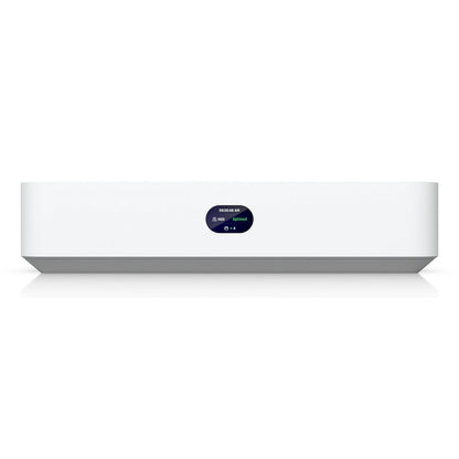 Ubiquiti UniFi Netværk Videooptager Instant, hvid rektangulær med centralt display og 6 PoE-porte.