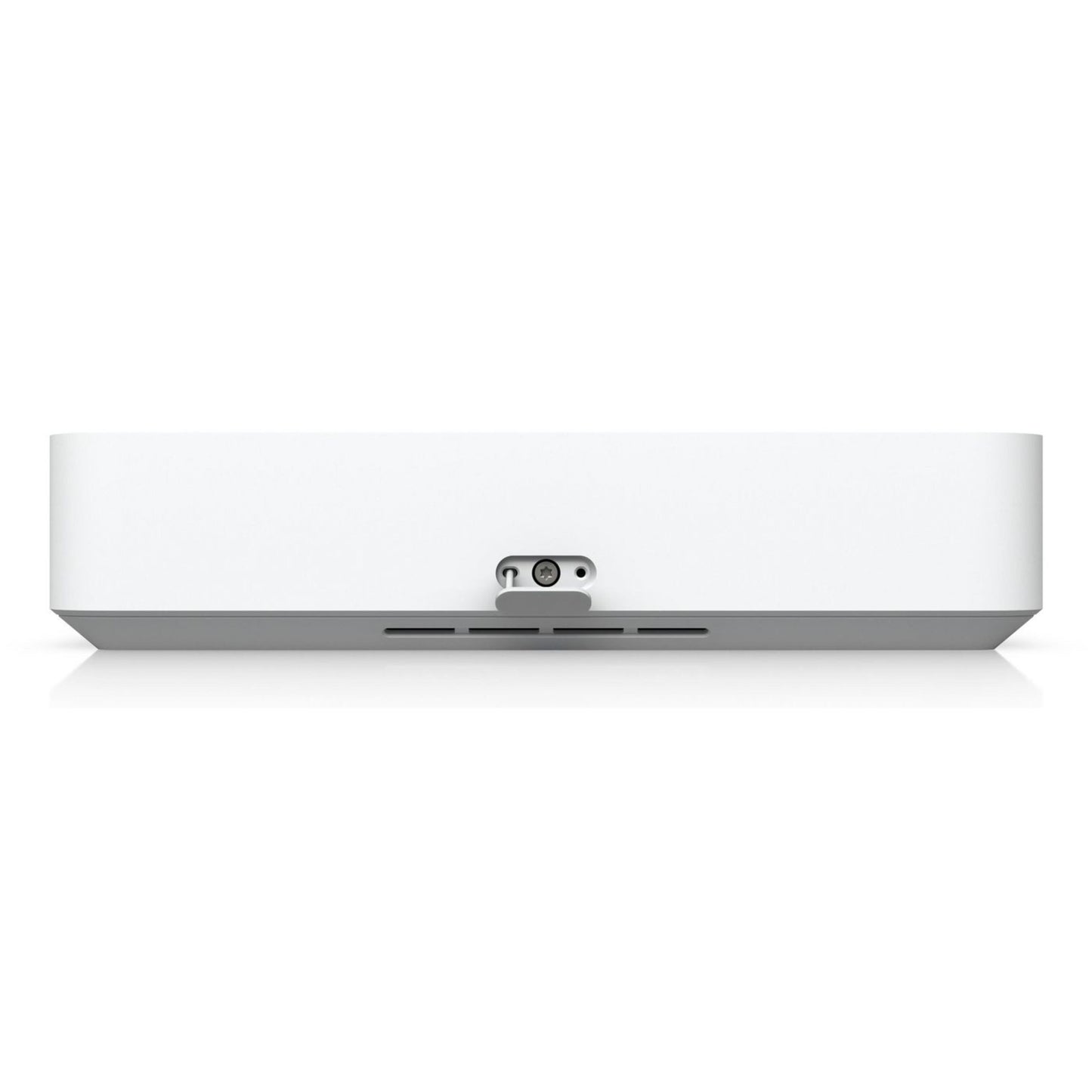Ubiquiti UniFi Netværk Videooptager Instant set bagfra med 6 PoE-porte og flere porte/riller til lokal overvågning.