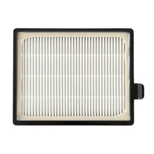 HEPA-filter FC8031 til Philips støvsuger, sort ramme, hvid plisseret filtermedie, lille sort tap til højre.