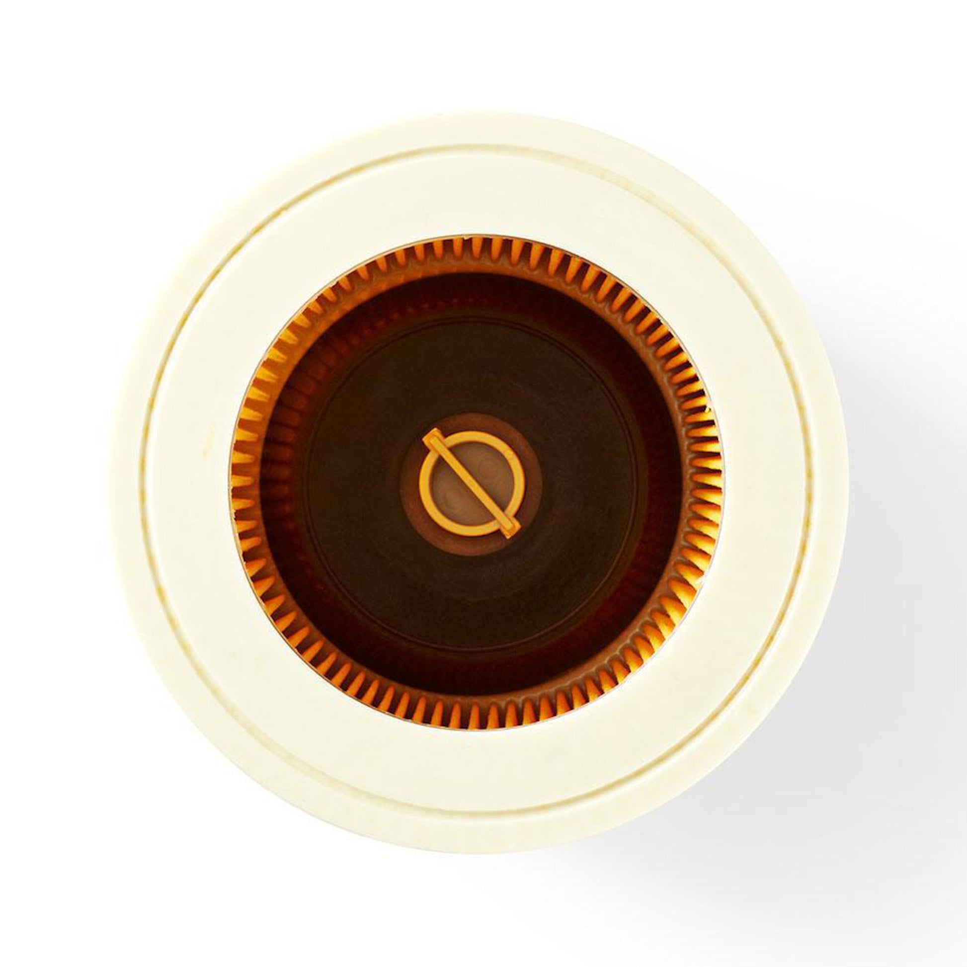 Kärcher patronfilter 6.414-552.0 sæt ovnfra med hvid kant, orange plisseret ring og mørk kerne.