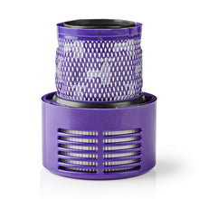 Dyson Motorfilter til V10/SV12, cylindrisk med lilla og hvid nettop samt massiv lilla slids-bund, til håndstøvsuger.