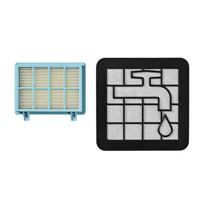 Nedis firkantede filter, blå/gul og sort/hvid med vandhaneikon, til Philips FC9331/09, 9332/09, 8010/01.