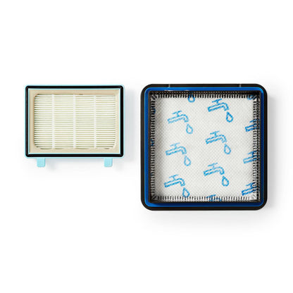 Philips HEPA-motorfilter FC9331/09, 9332/09, 8010/01, ét blåt ramme m. cremefilt, ét sort/blå ramme m. hvid stof.