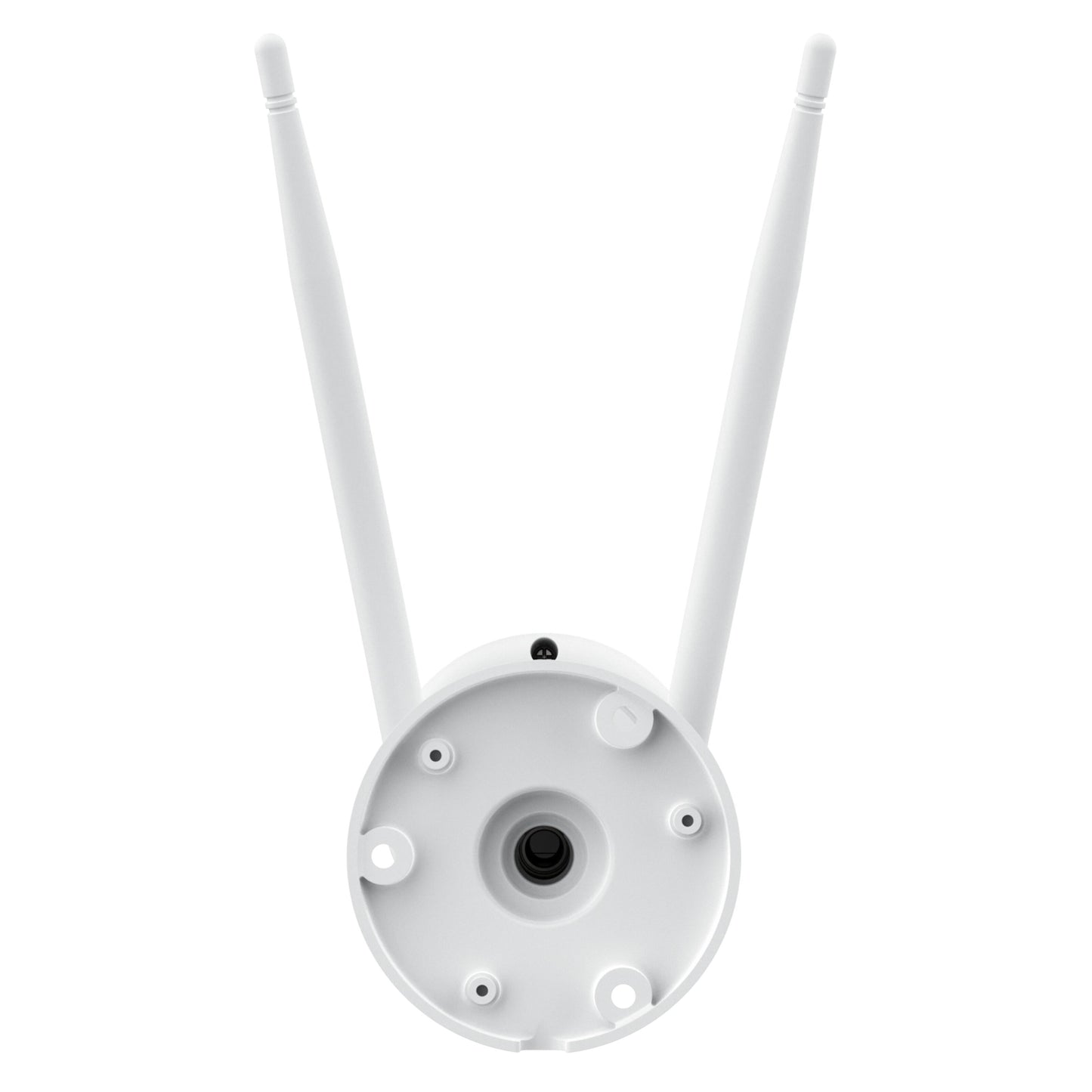 Reolink W330 4K WiFi 6 overvågningskamera bagfra, rund base med monteringshuller og to opadgående antenner.