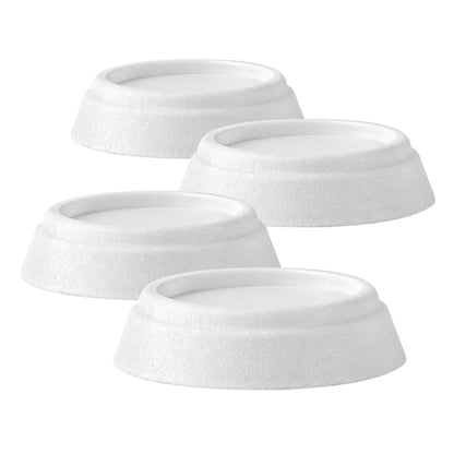 Nedis fødder til opvaskemaskine/vaskemaskine 4-pak hvide runde med rilletop som vibrationsdæmper.