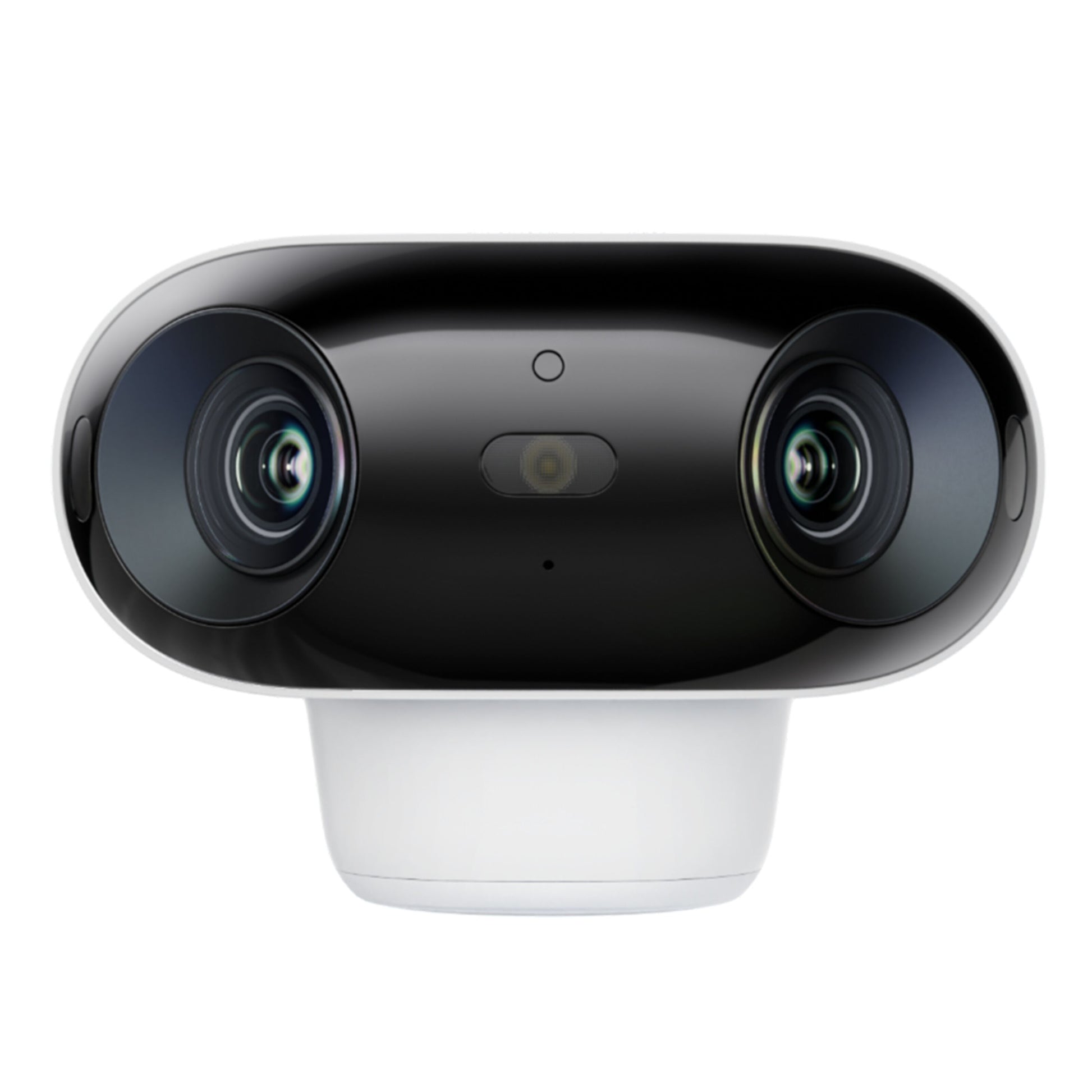 Reolink Argus 4 Pro trådløst 4K overvågningskamera, sort/hvid, dobbelt linse og central sensor over hvid base.