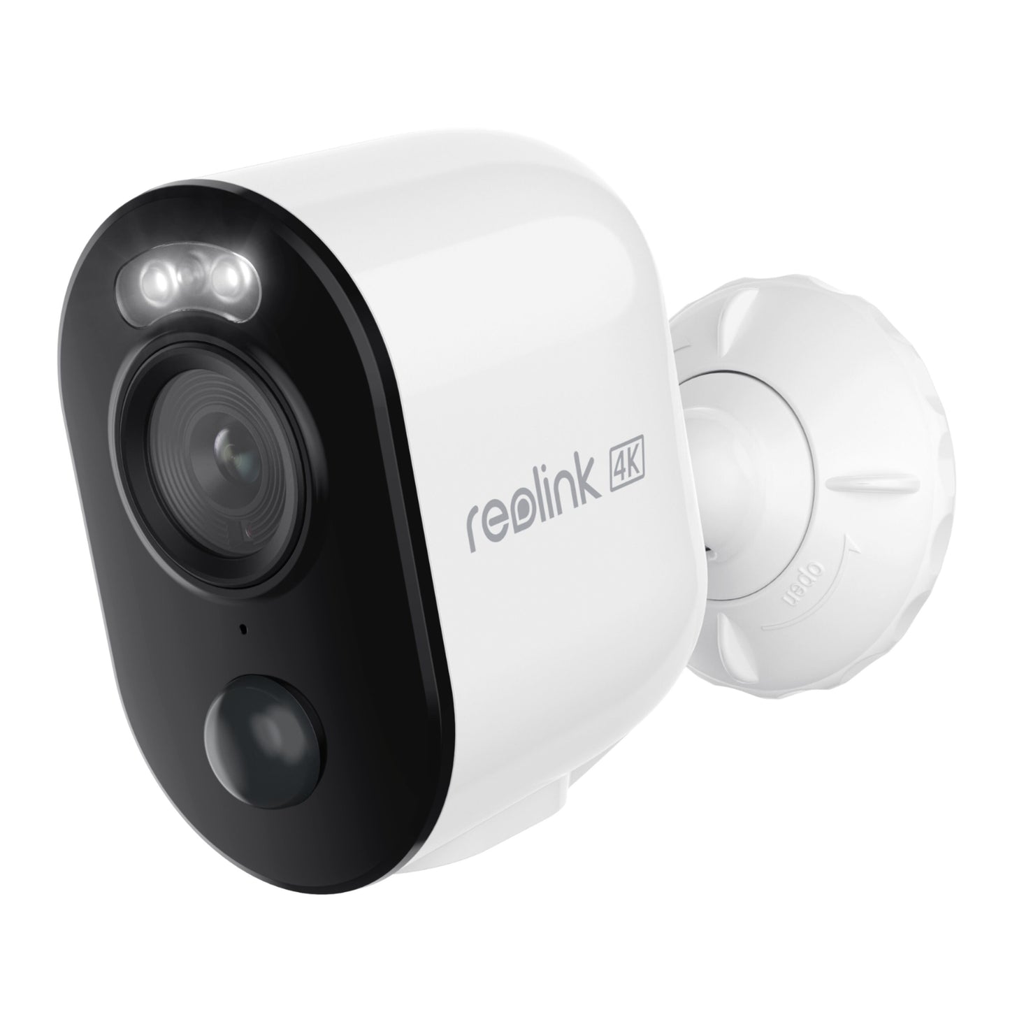Reolink Argus 3 Ultra trådløst 4K overvågningskamera sort front linse LED-lys AI-bevægelsesdetektering justerbart beslag.