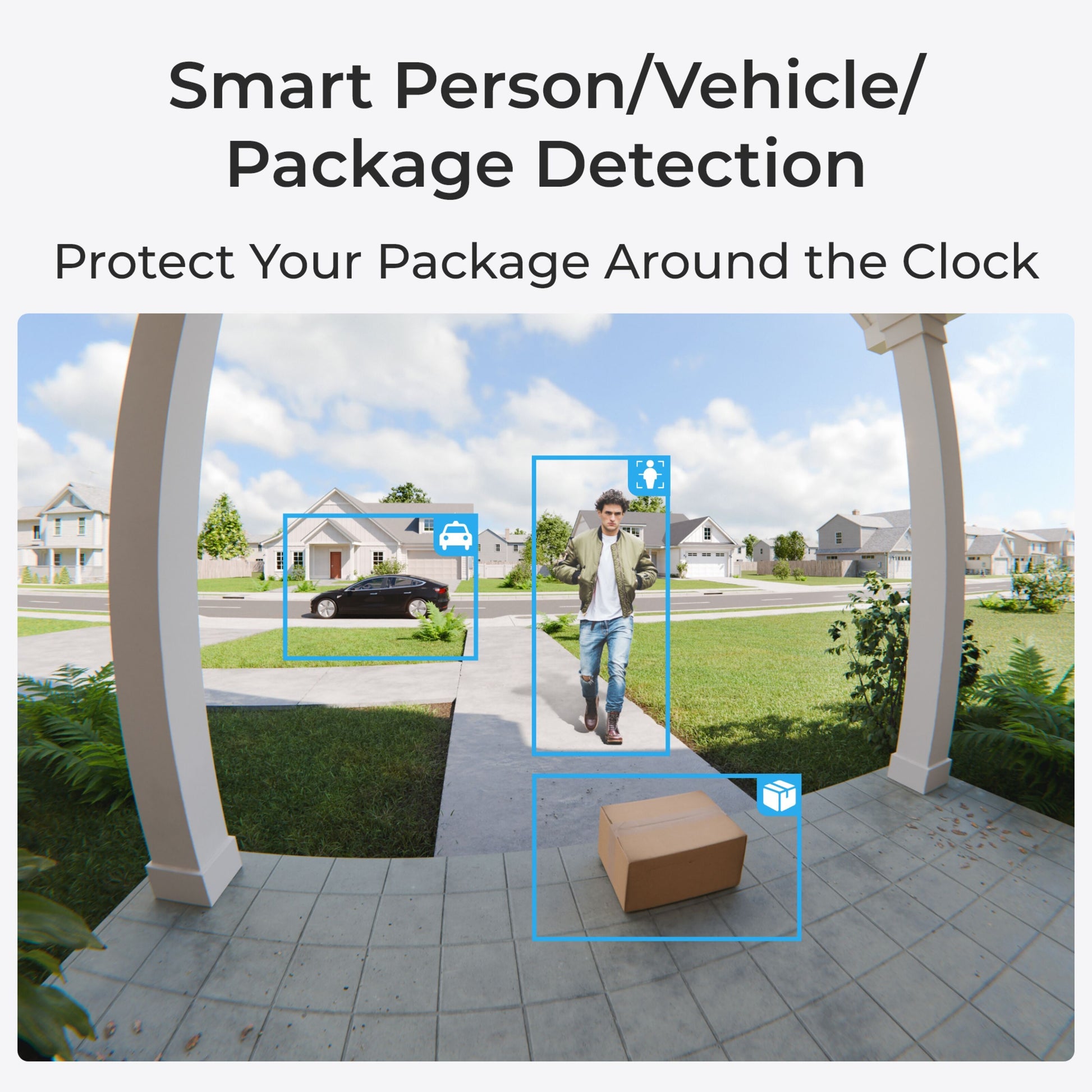 Reolink Smart video dørklokke med Home Hub, person-, køretøjs- og pakkegenkendelse, egnet til hoveddør.