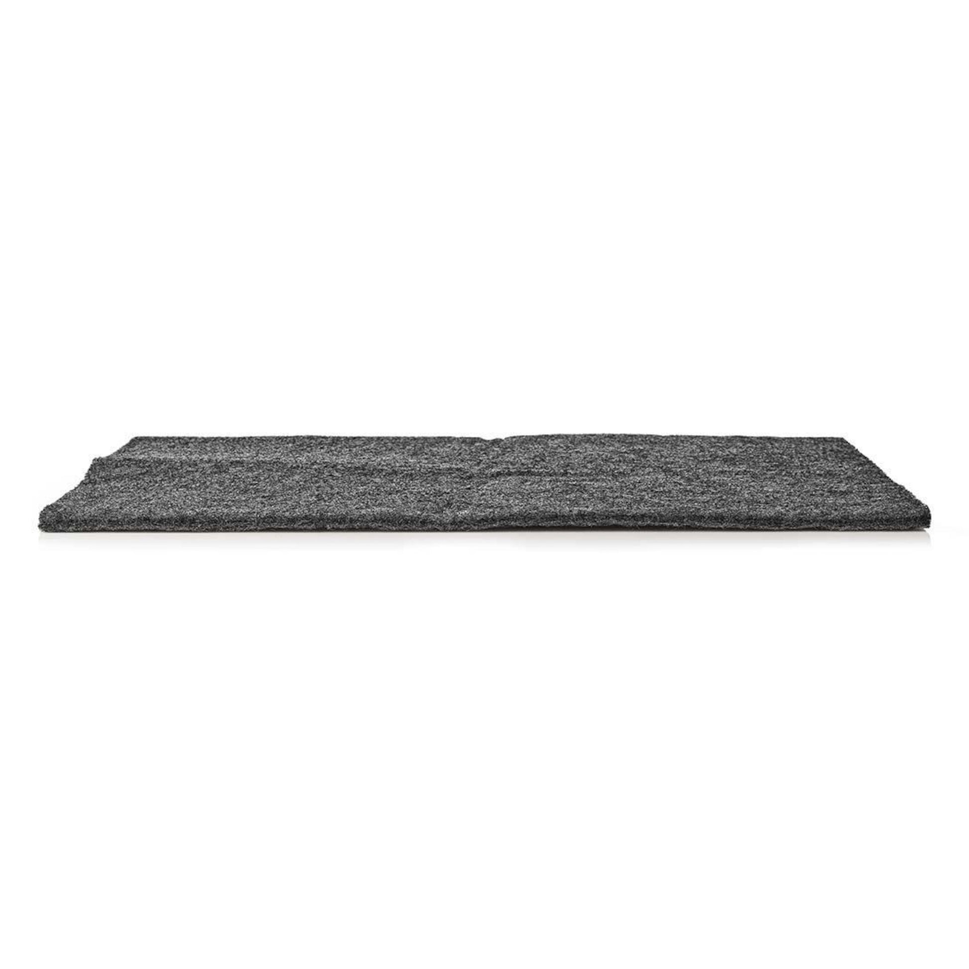 Aktivt kulfilter til emhætte, rektangulær, mørkegrå tekstur, vises fra siden, 250 g/m².