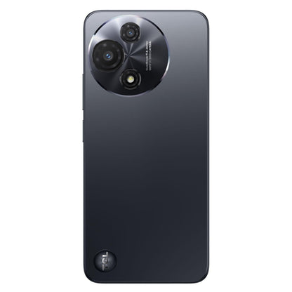 TCL 60 5G 2025 Space Gray med stor cirkulær 50 MP triple-kamera bagpå, lille TCL-logo og 256 GB lagring.