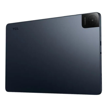 TCL TAB 10L 4. gen wifi tablet 128GB Android, mørkegrå, vist bagfra med bagkamera øverst til højre og diskret logo til venstre.