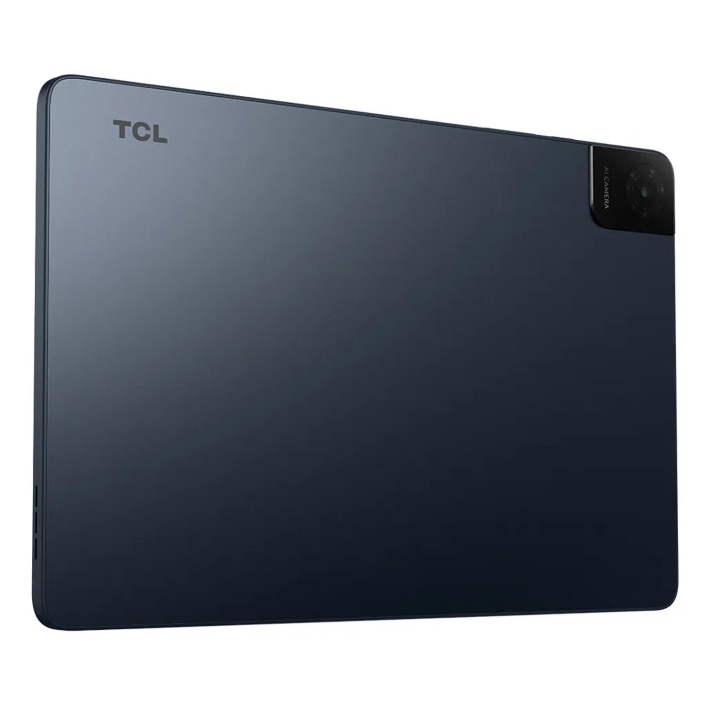TCL TAB 10L 4. generation tablet, mørkegrå, TCL logo øverst, enkelt bagkamera øverst til højre, 10" IPS-skærm, 128GB wifi.