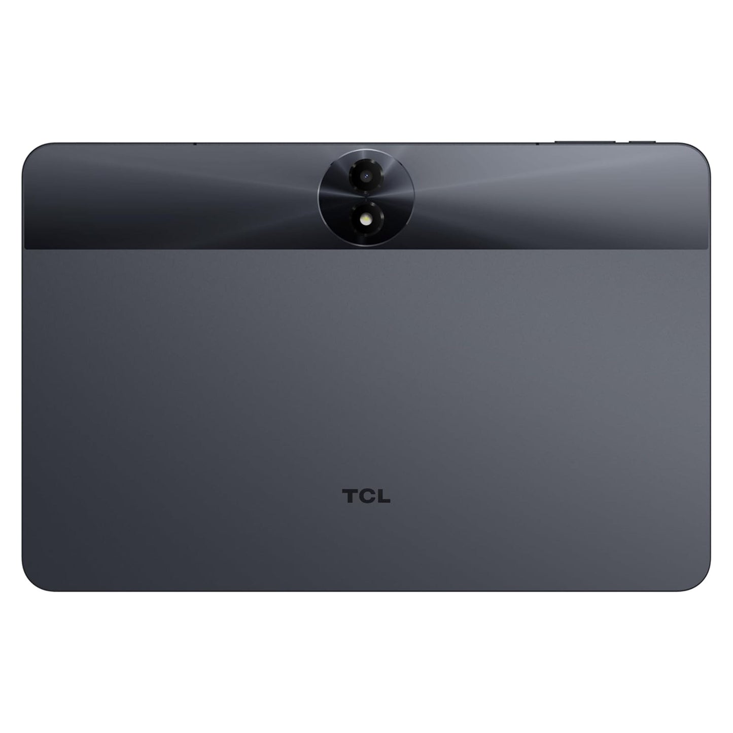 TCL TAB 11 FE wifi-tablet 128GB, mørkegrå, bagside med cirkulært dobbelt kamera øverst og TCL-logo nederst.