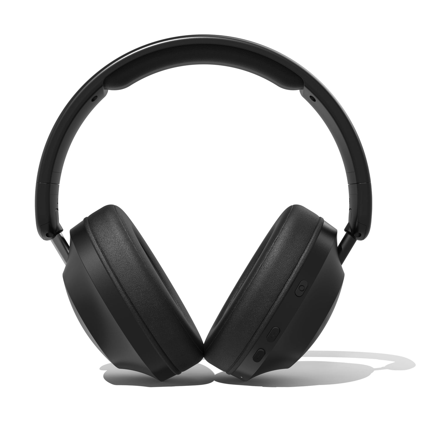 Nomadelic Solo 202 sorte trådløse over-ear Bluetooth hovedtelefoner med polstrede ørepuder, kontrolknapper og foldbart design.