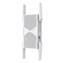 TP-Link RE405BE BE6500 Wi-Fi 7-repeater i hvid med fire antenner, indikatorlys, sideknap og 5 Gbps Ethernet-port.