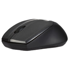 Plexgear L44 Stille Trådløs sort lydløs computermus med scrollhjul set fra siden.