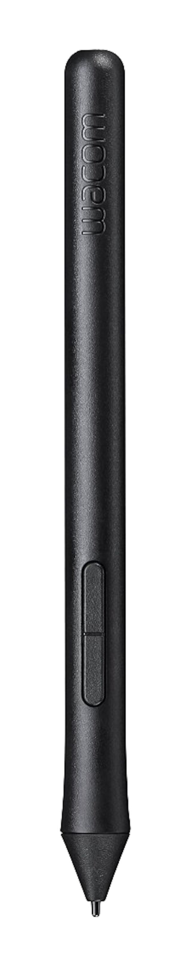 Wacom Intuos pen til tegneplade, sort, slankt design med sideknap og indgraveret logo.