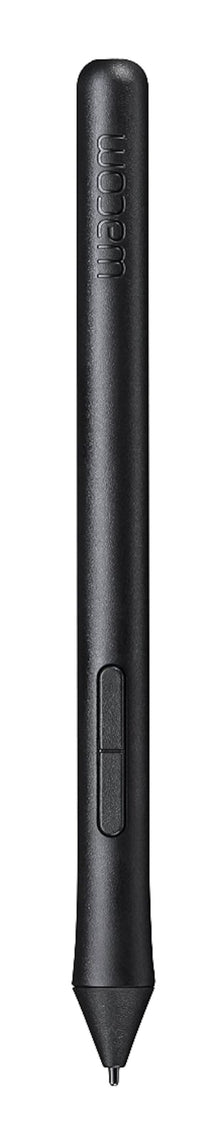 Wacom Intuos pen til tegneplade, sort, slankt design med sideknap og indgraveret logo.