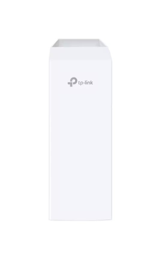 TP-Link CPE210 udendørs adgangspunkt til mast, hvid, rektangulær med TP-Link-logo på fronten.