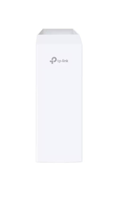TP-Link CPE210 udendørs adgangspunkt til mast, hvid, rektangulær med TP-Link-logo på fronten.