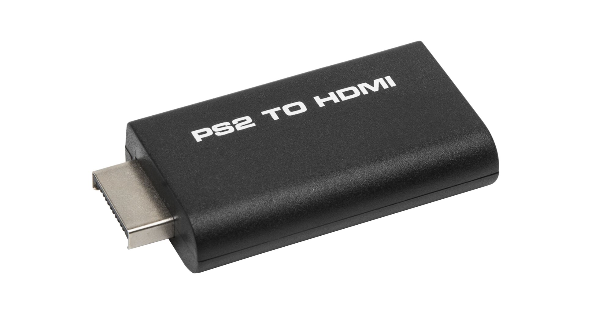 Luxorparts HDMI-adapter til PlayStation 2 sort med stik til PS2 og HDMI-port til skærmforbindelse.