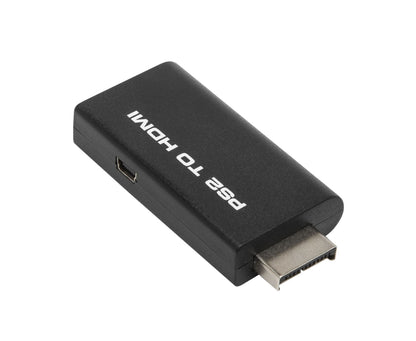 Luxorparts HDMI-adapter til PlayStation 2 med HDMI-stik og micro USB-port til nem tilslutning af PS2 til HDMI-skærm.