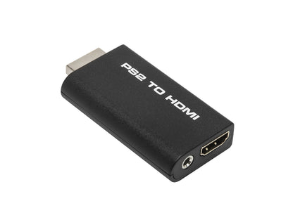 Luxorparts HDMI-adapter til PlayStation 2 med HDMI-stik og 3,5mm lydudgang til tilslutning af PS2 til HDMI-skærm.