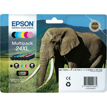 Epson T2438 XL blækpatroner 6-pakke til Epson 24XL serien, farver: sort, cyan, gul, magenta, lys cyan, lys magenta.