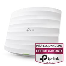 TP-Link Omada EAAS525 AC1350 hvid vægmonteret access point, bølget overflade, centralt logo, grøn indikator, Dualband PoE.