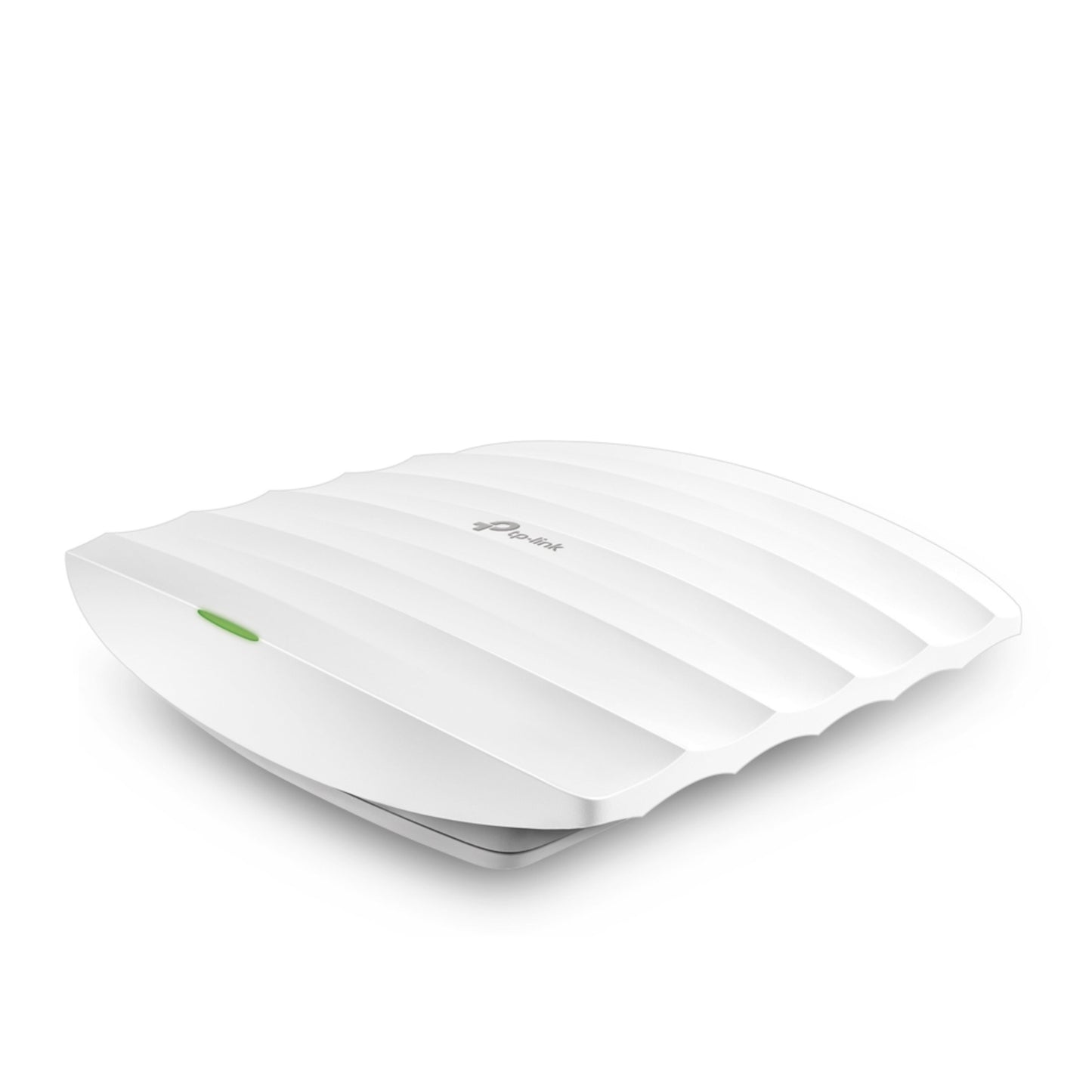 TP-Link Omada EAAS545 Access Point AC1750 hvid rektangulær, bølget top, grøn LED, PoE+ understøttelse.