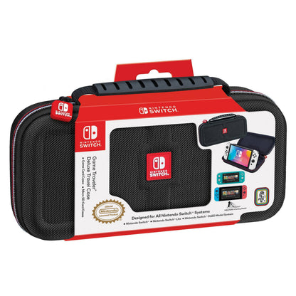 Nintendo Luksus taske til Switch og Switch OLED i emballage med Nintendo Switch-logo på både taske og æske.