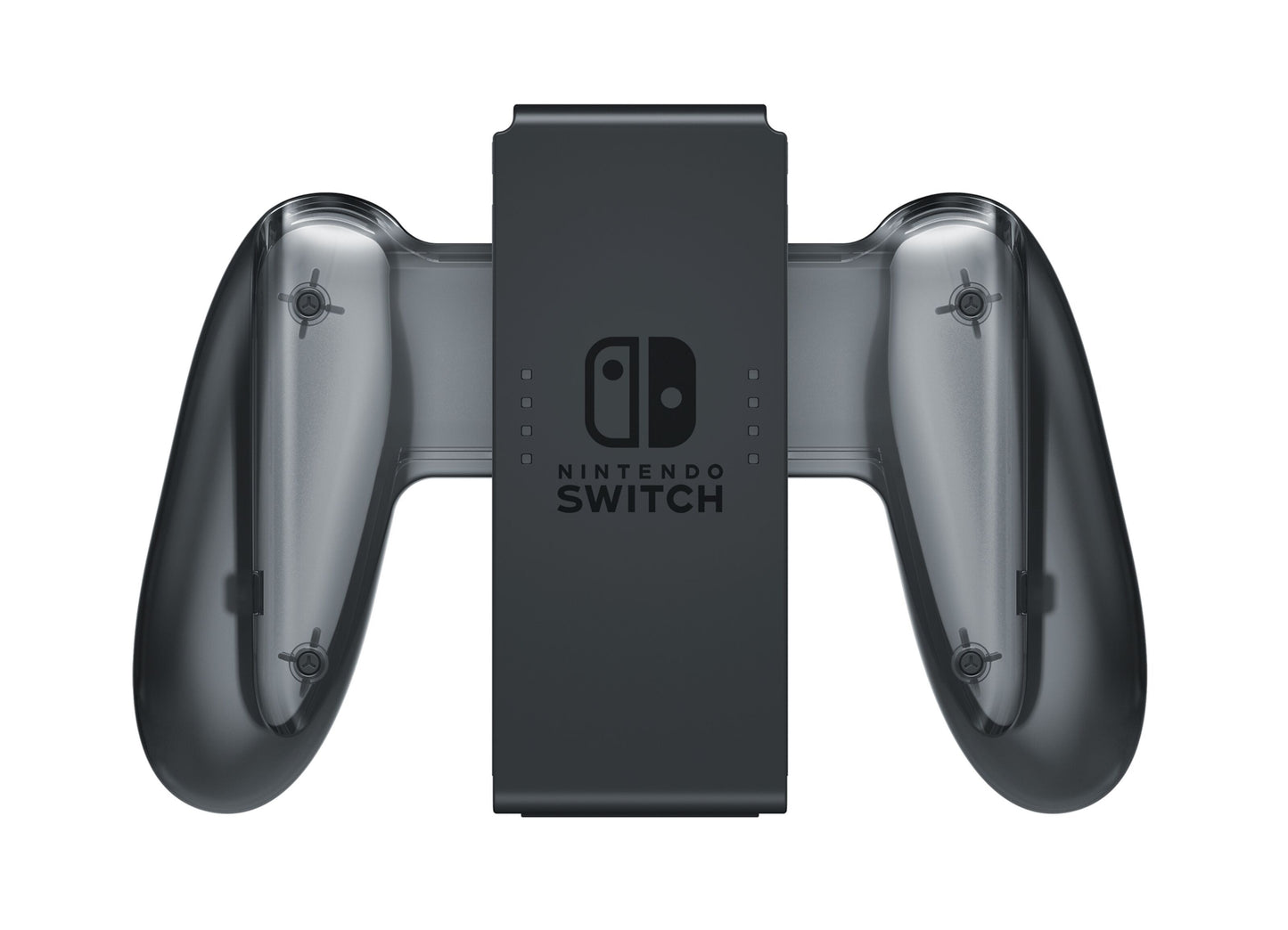 Nintendo Joy-Con Opladningsgreb controller sæt bagfra med centralt Nintendo Switch-logo.