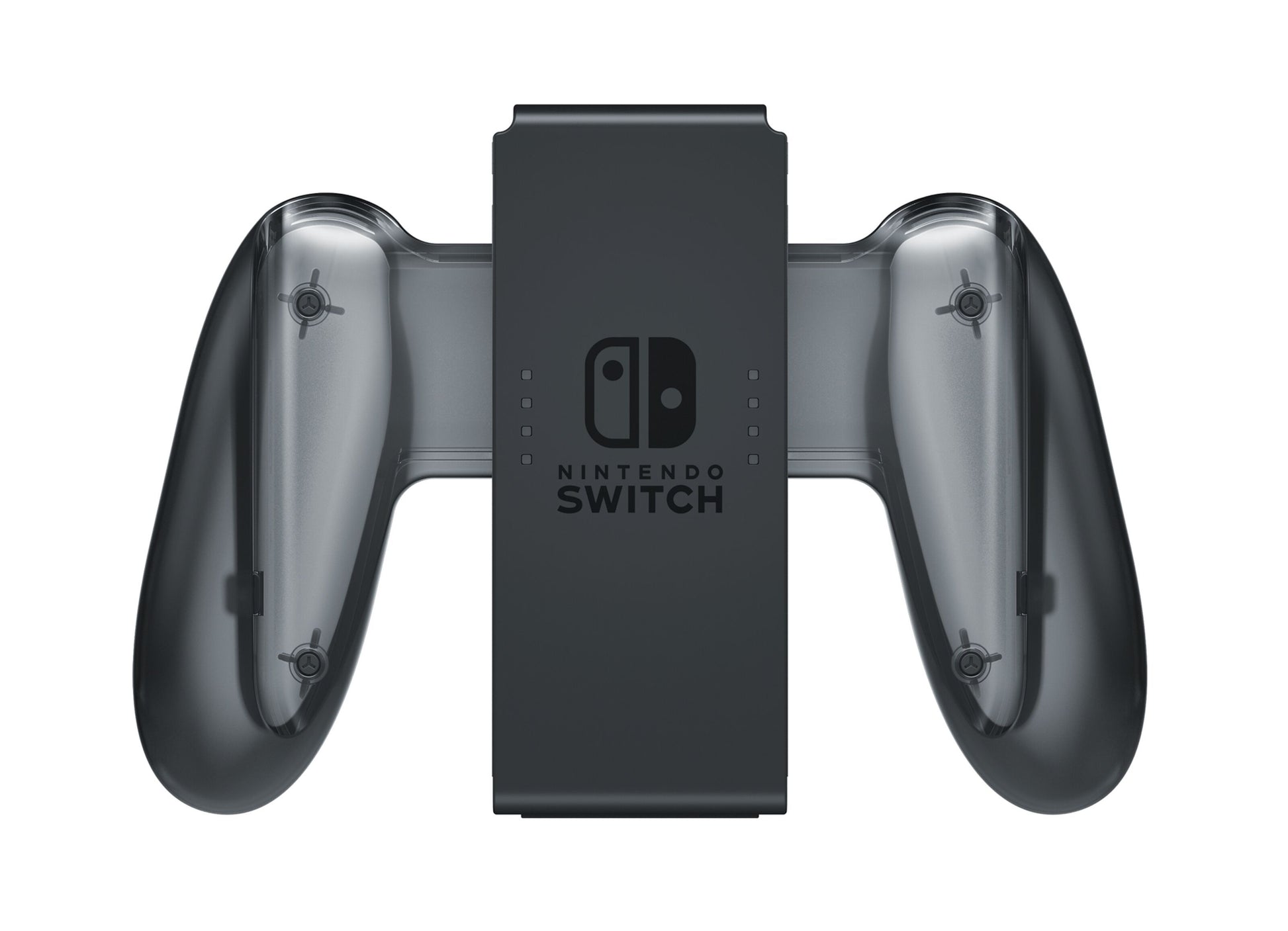 Nintendo Joy-Con Opladningsgreb controller sæt bagfra med centralt Nintendo Switch-logo.