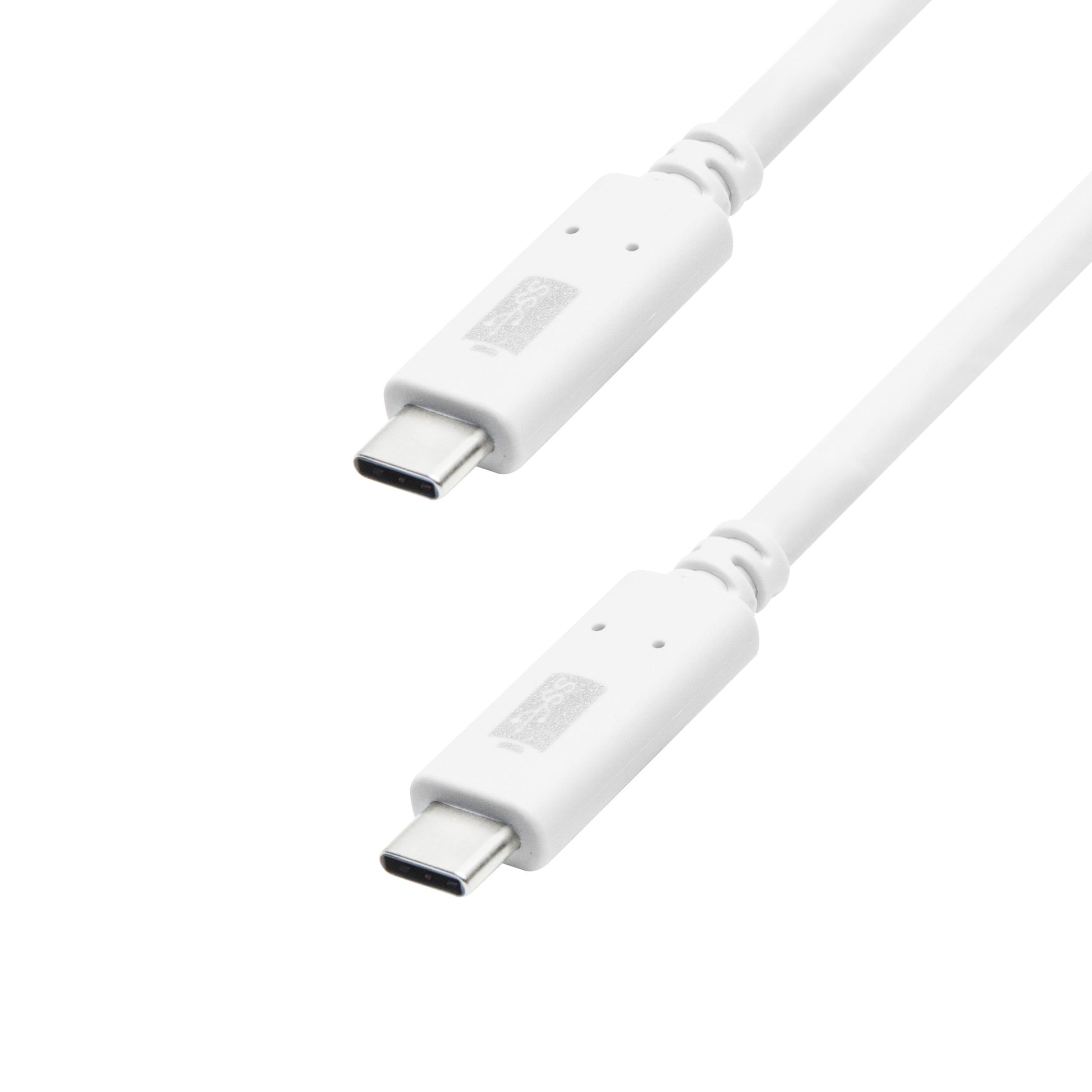 USB-C kabel 0,5 m, to stk, identisk stik med rektangulær markering, understøtter hurtig dataoverførsel og 100 W opladning.