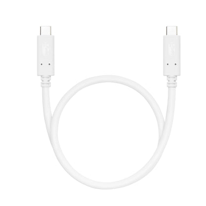 Luxorparts USB-C-kabel 0,5 m med to synlige USB-C-stik i bue, understøtter dataoverførsel og opladning op til 100 W.