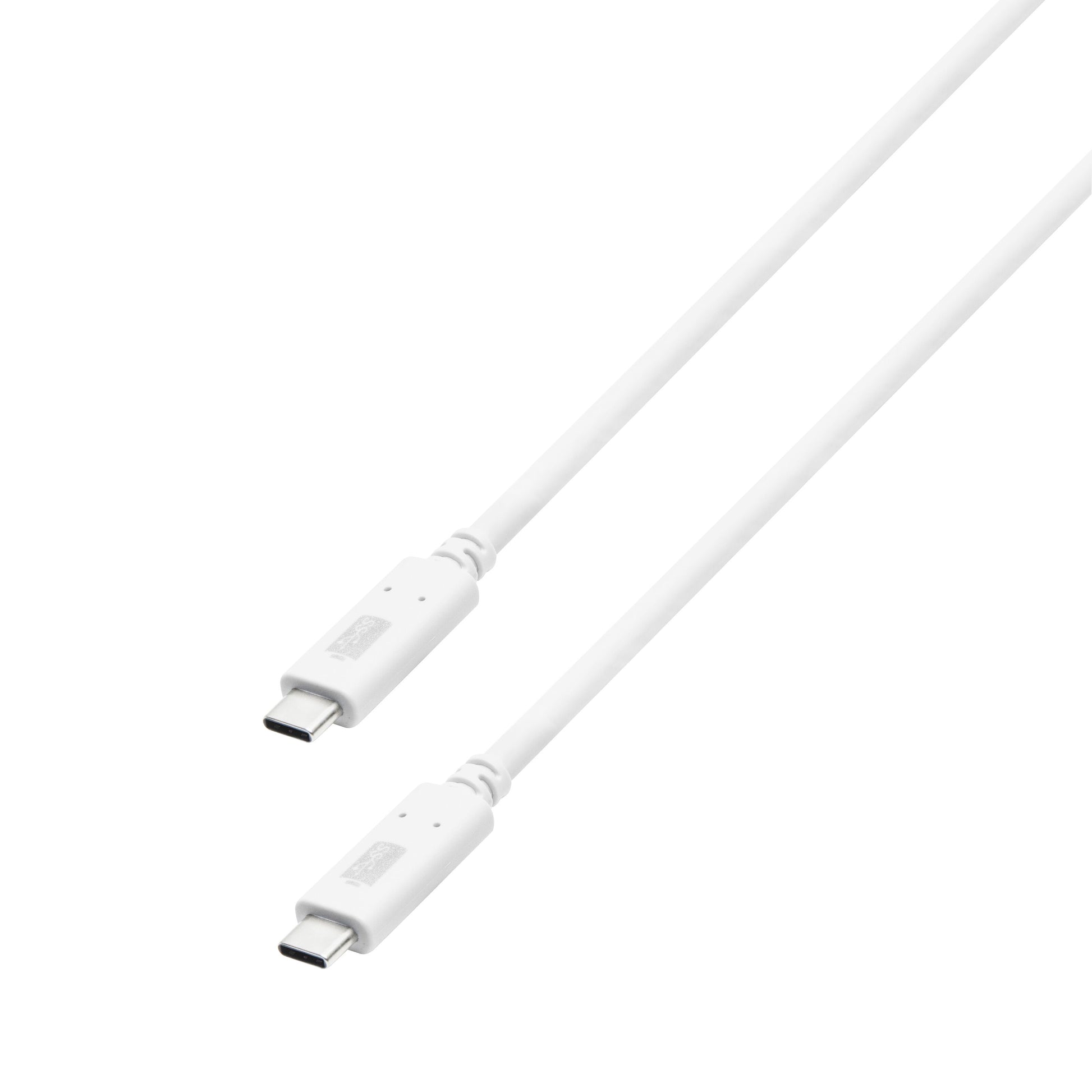 USB-C kabel 1 m med stik i begge ender, understøtter 100 W opladning og dataoverførsel.