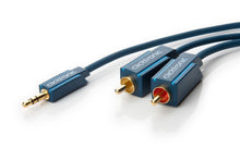 Clicktronic lydkabel 3,5 mm stereo jack til 2x RCA (rød/hvid), længde 1 m.