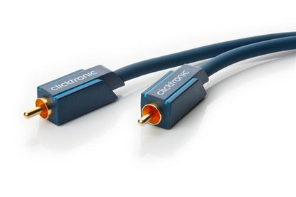 Clicktronic digital koaksialkabel 2 m blåt RCA kabel med guldforgyldte stik til SPDIF lyd.