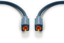 Clicktronic Digital koaksialkabel 2 m sort, blå stik, guld RCA-stik, to kabler vendt mod hinanden til SPDIF.