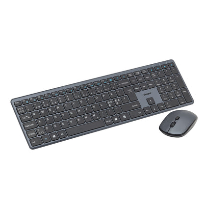 Plexgear KM-Silent trådløst tastatur og mus sort, lavprofilstaster, numerisk tastatur.