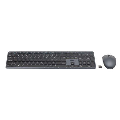 Plexgear KM-Silent trådløst tastatur og mus, sort, med kompakt USB-modtager.