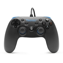 Arrogant Bastard X1 gamepad sort, kablet til PC, til tommelfingersticks, D-pad, X A B Y knapper, logo på toppen.
