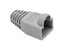 Luxorparts RJ45 Kappe 20-pak grå, riflede endestykker med åbne ender til Cat. 6 netværkskabelstik.
