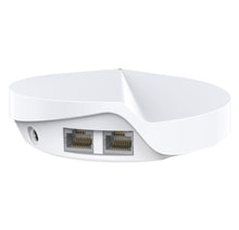 TP-Link Deco M5 Mesh-system AC1300, hvid, rund, til Ethernet-porte og power-indgang på siden.